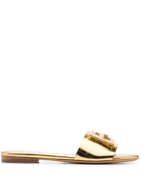 fendi ff logo plaque sandals|fendi denim sandals.